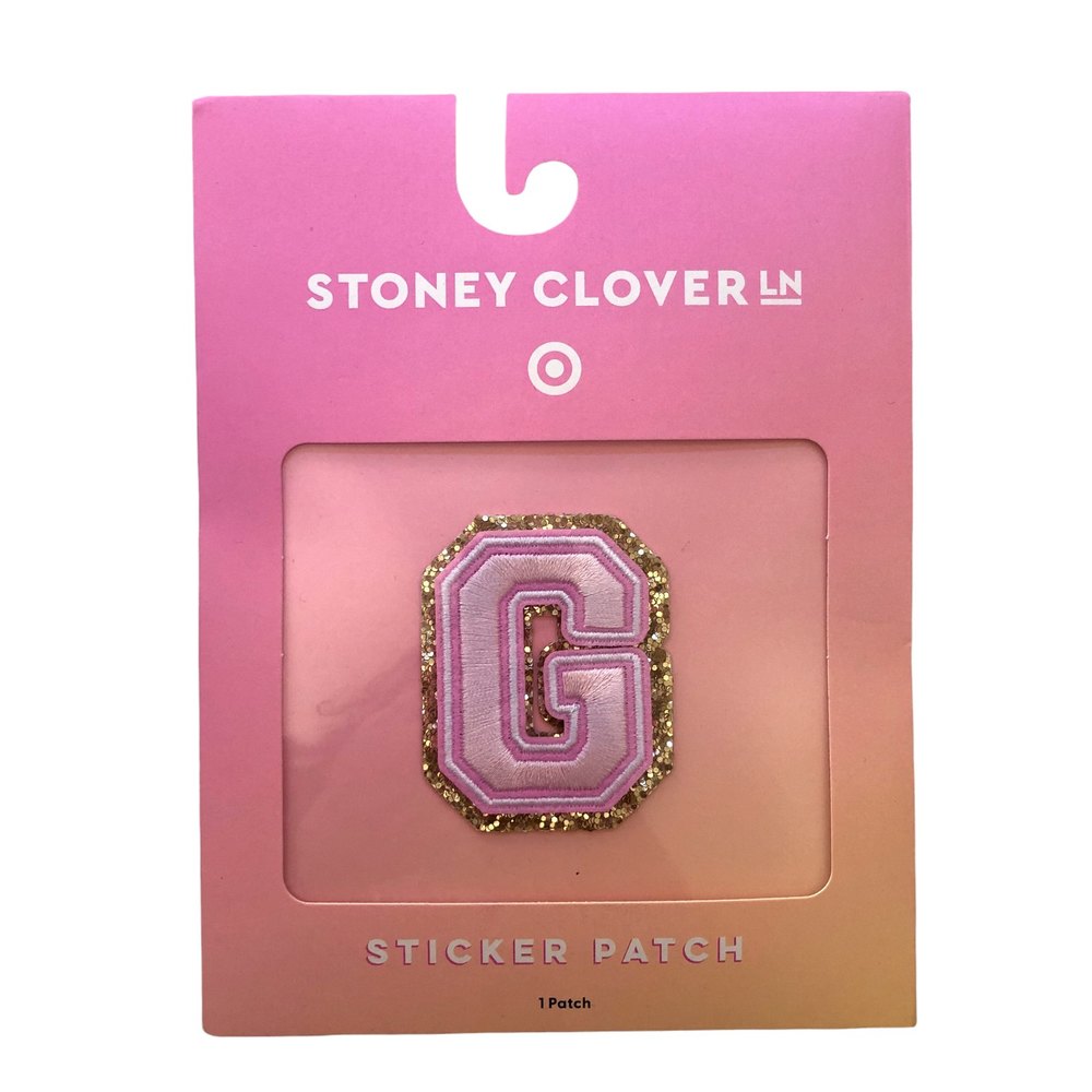 Stoney Clover Lane x Target Embroidered Letter G Pink Patch Sticker NEW